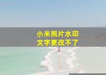 小米照片水印文字更改不了