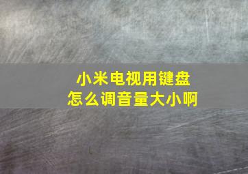 小米电视用键盘怎么调音量大小啊