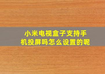 小米电视盒子支持手机投屏吗怎么设置的呢