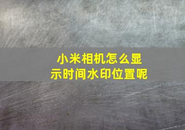 小米相机怎么显示时间水印位置呢