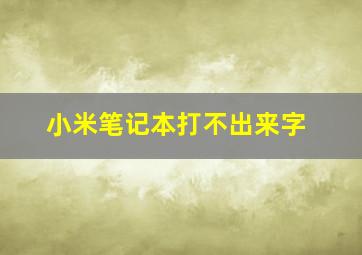 小米笔记本打不出来字