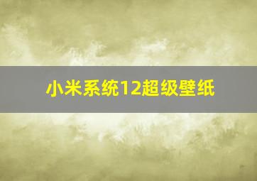 小米系统12超级壁纸