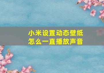 小米设置动态壁纸怎么一直播放声音