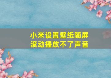 小米设置壁纸随屏滚动播放不了声音