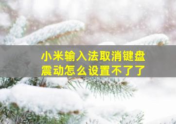 小米输入法取消键盘震动怎么设置不了了