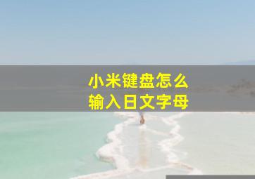 小米键盘怎么输入日文字母