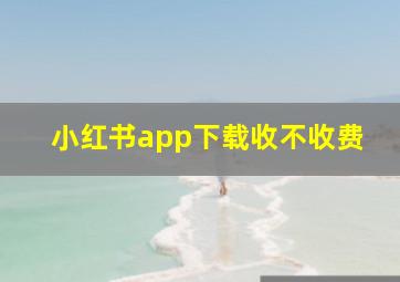 小红书app下载收不收费