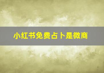 小红书免费占卜是微商