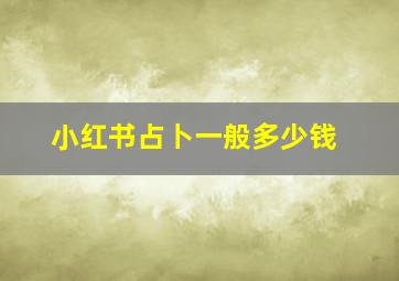 小红书占卜一般多少钱