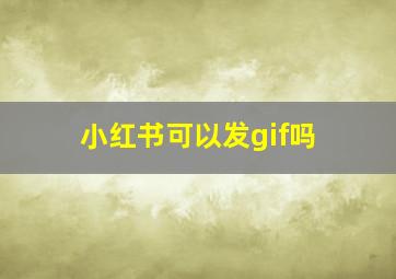 小红书可以发gif吗