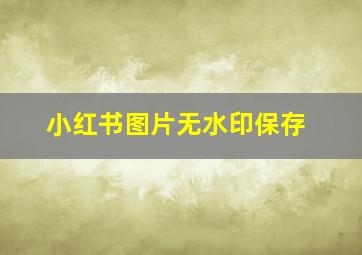 小红书图片无水印保存