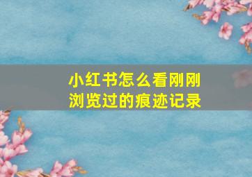 小红书怎么看刚刚浏览过的痕迹记录