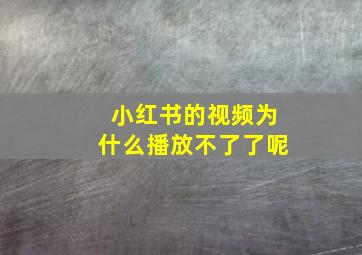 小红书的视频为什么播放不了了呢