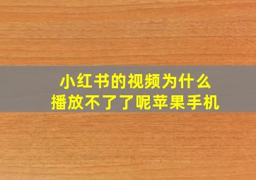 小红书的视频为什么播放不了了呢苹果手机