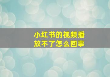 小红书的视频播放不了怎么回事