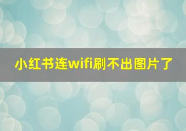 小红书连wifi刷不出图片了