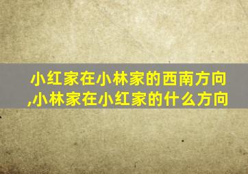 小红家在小林家的西南方向,小林家在小红家的什么方向