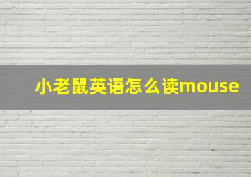 小老鼠英语怎么读mouse