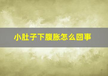 小肚子下腹胀怎么回事