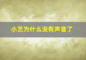 小艺为什么没有声音了