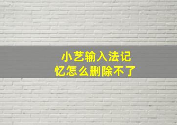 小艺输入法记忆怎么删除不了