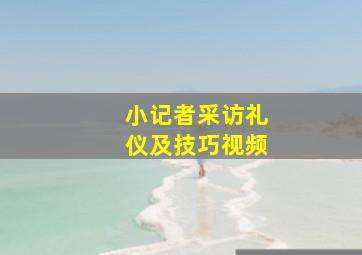 小记者采访礼仪及技巧视频