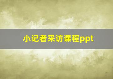 小记者采访课程ppt