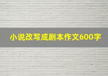 小说改写成剧本作文600字