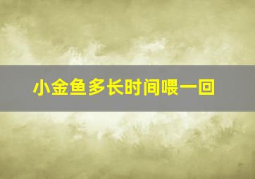 小金鱼多长时间喂一回