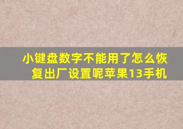 小键盘数字不能用了怎么恢复出厂设置呢苹果13手机