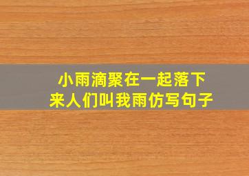 小雨滴聚在一起落下来人们叫我雨仿写句子