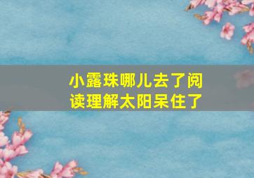 小露珠哪儿去了阅读理解太阳呆住了