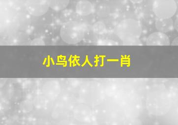 小鸟依人打一肖