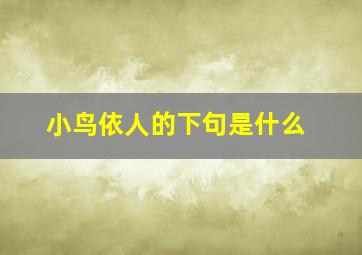 小鸟依人的下句是什么