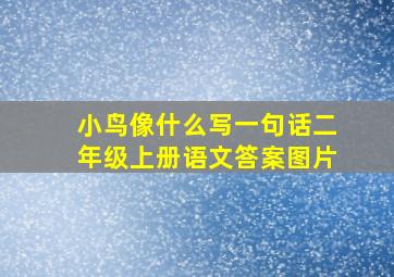 小鸟像什么写一句话二年级上册语文答案图片