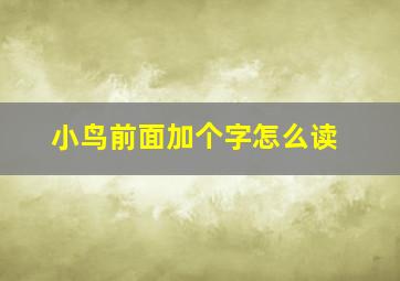 小鸟前面加个字怎么读