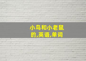 小鸟和小老鼠的,英语,单词