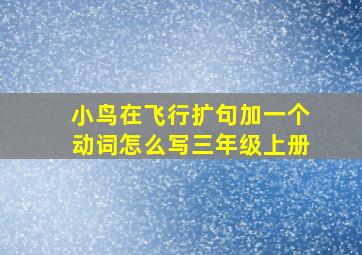 小鸟在飞行扩句加一个动词怎么写三年级上册