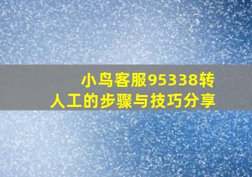 小鸟客服95338转人工的步骤与技巧分享