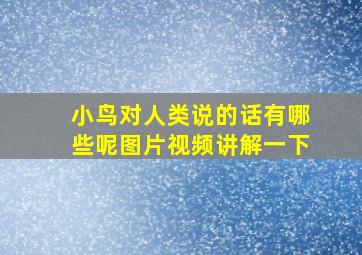 小鸟对人类说的话有哪些呢图片视频讲解一下