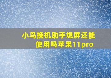 小鸟换机助手熄屏还能使用吗苹果11pro