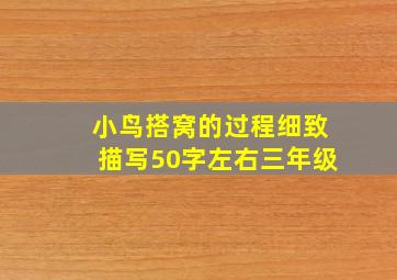 小鸟搭窝的过程细致描写50字左右三年级