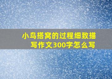 小鸟搭窝的过程细致描写作文300字怎么写