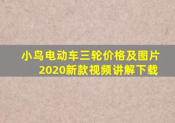 小鸟电动车三轮价格及图片2020新款视频讲解下载