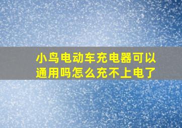 小鸟电动车充电器可以通用吗怎么充不上电了