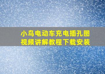 小鸟电动车充电插孔图视频讲解教程下载安装