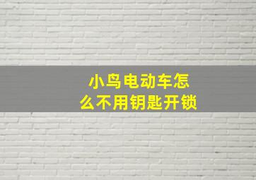 小鸟电动车怎么不用钥匙开锁