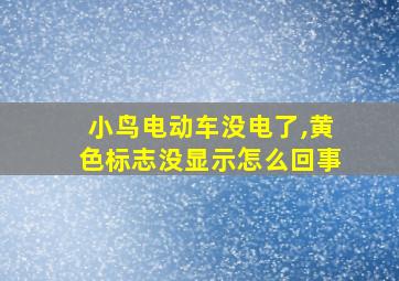 小鸟电动车没电了,黄色标志没显示怎么回事