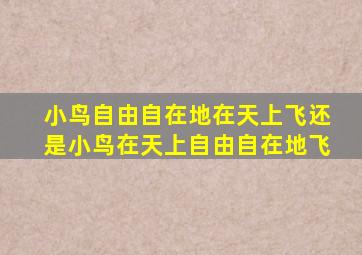 小鸟自由自在地在天上飞还是小鸟在天上自由自在地飞