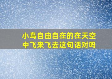 小鸟自由自在的在天空中飞来飞去这句话对吗